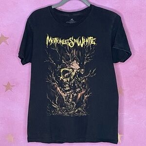 Motionless In White Shirt Black Skull Yellow Tree Medium Metalcore